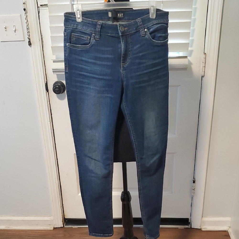Kut from the Kloth Women's Skinny Jeans in Dark Blue Wash